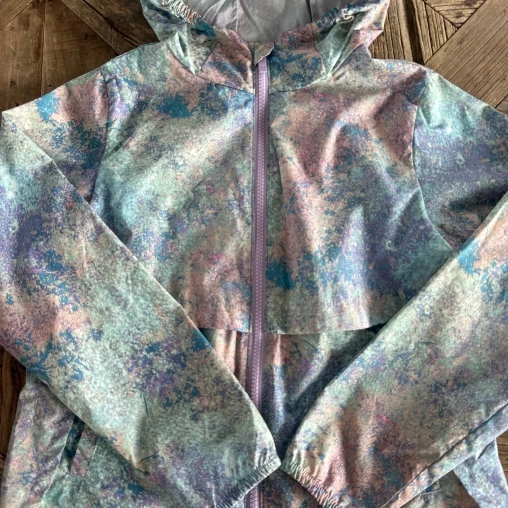 All in Motion Pastel Girls' Tie Dye Windbreaker Jacket Medium 7/8